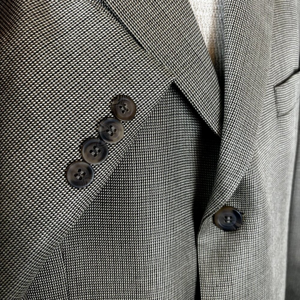 Andrew Fezza Men's Flannel Sport Coat Blazer Size 43R Silk Wool Tan Suit Jacket - Picture 12 of 12